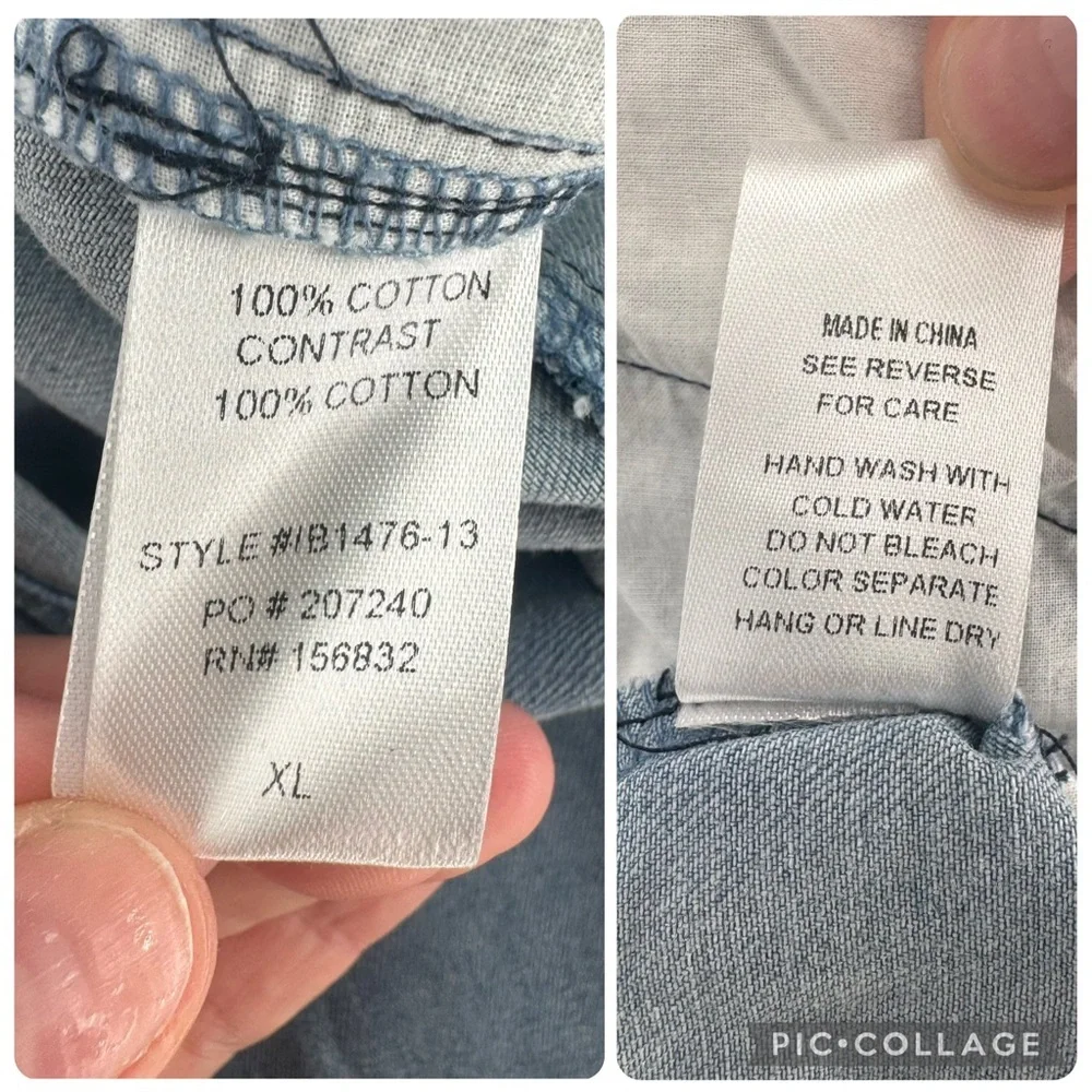 NWT BiBi Light Wash Animal Leopard Cheetah Boho Floral Patch Wide Leg Jeans XL - Picture 8 of 10